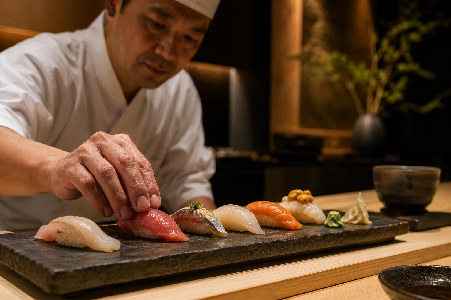 sushi compared to omakase restaurant